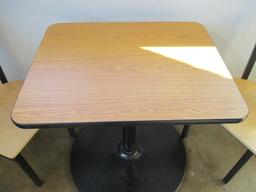 Table with Two Metal and Wood Chairs