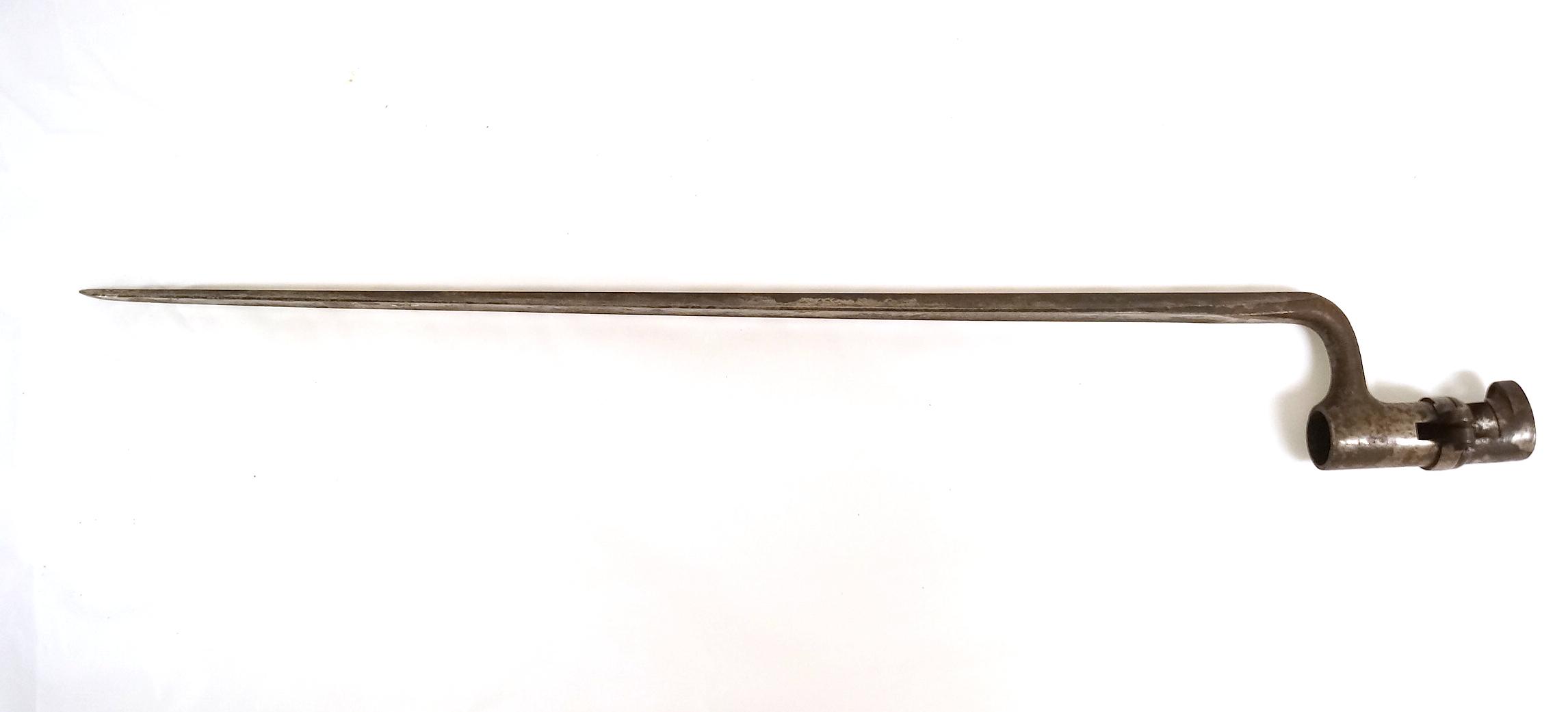 Civil War US M1873 Socket Bayonet with Leather Scabbard & Tab