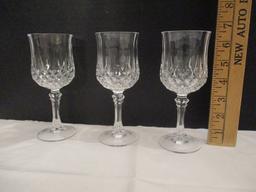 Three Crystal Wine Glasses