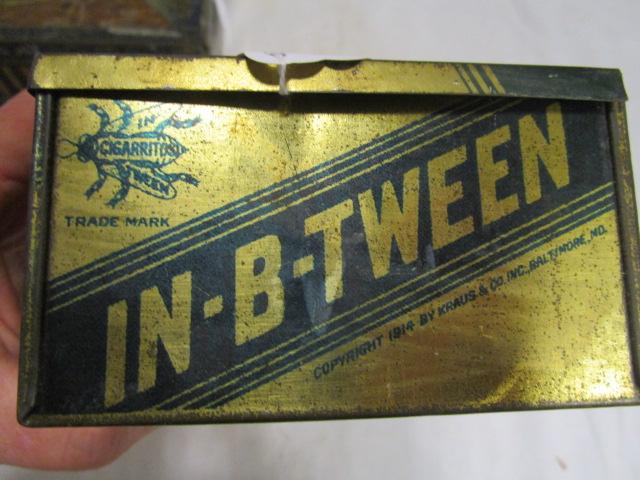 In Between Cigarettes Tin w/bee design & Humo Cigar Tin