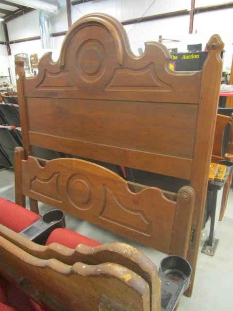 Antique Bed with Wood Rails