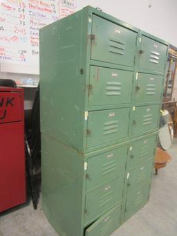 Two Sets of The Tolerton Co. Metal Lockers