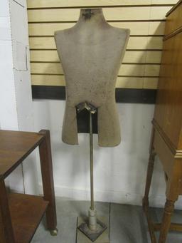 Cloth Covered Dress Form on Metal Stand