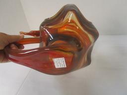 Art Glass Swan Dish