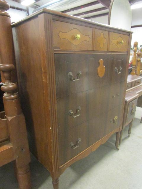 Antique Four Drawer Chest on Casters