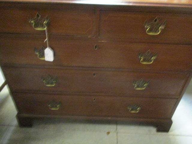 1860s Five Drawer English Inlaid Chest