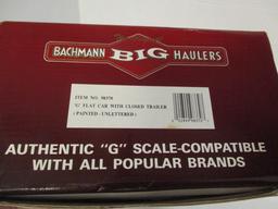 The Original Bachmann Big Haulers G Scale Flat Car with Closed Trailer
