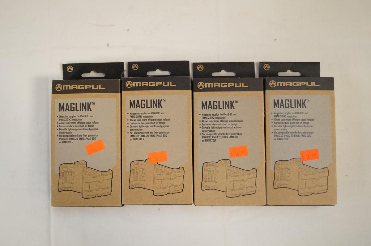 4 Magpul Maglinks for PMAG 30 & PMAG 30 M3 Magazines