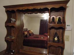 Two Piece Wood 3 Over 4 Drawer/1Door Dresser with Mirrored Hutch