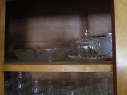 Contents of Wall Cabinet Left of Sink-Coca-Cola Glasses, Canning Jars, Wine