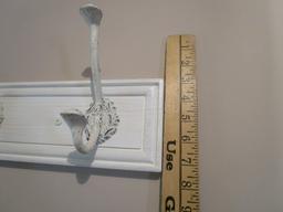 Four Hook White Washed Coat Hook