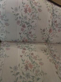 Broyhill Floral Upholstered Sofa with Wood Trim