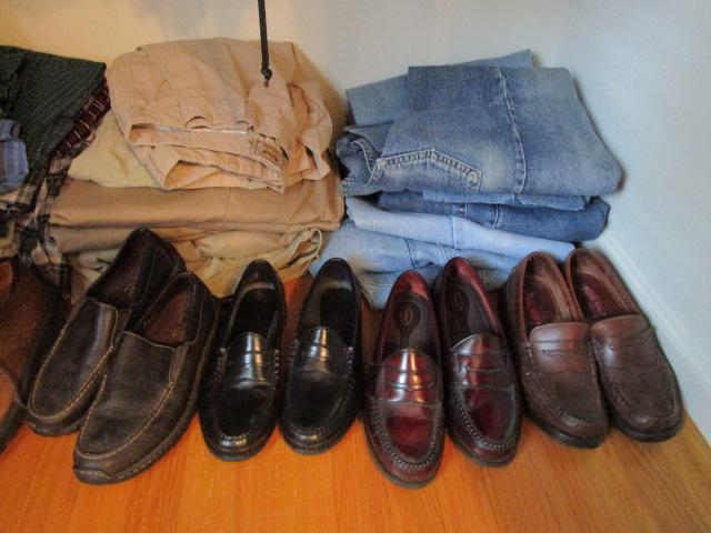 Closet Contents of NICE Name Brand Men's Clothes, Jackets, Shoes, Hats and