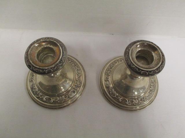 Pair of Gorham Weighted Sterling Silver Candle Holders