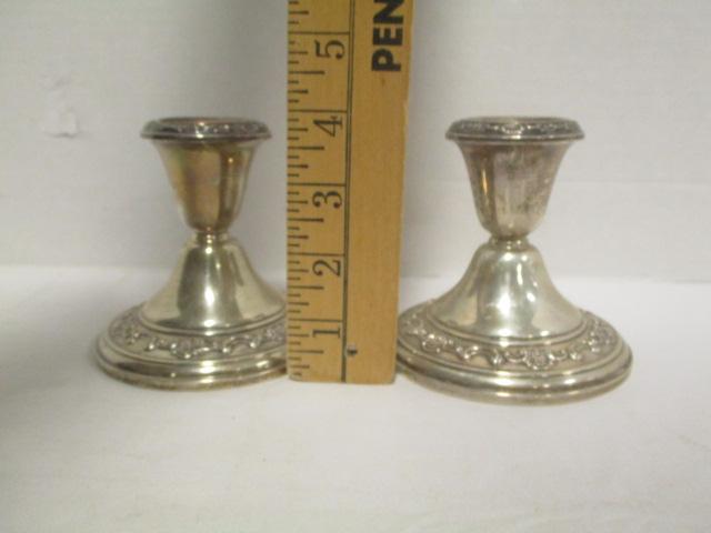 Pair of Gorham Weighted Sterling Silver Candle Holders