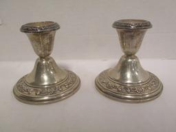 Pair of Gorham Weighted Sterling Silver Candle Holders