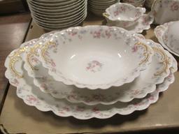 90 Pieces of Antique Haviland & Co. Limoges Pink Azalea China