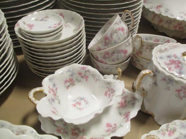 90 Pieces of Antique Haviland & Co. Limoges Pink Azalea China