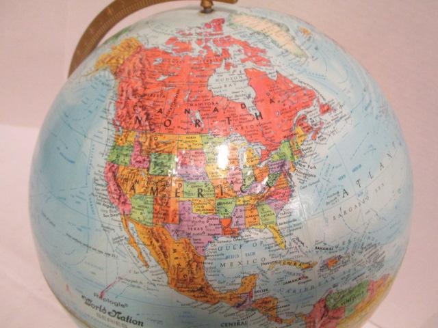 Vintage 12" Reploge World Nation Series Globe
