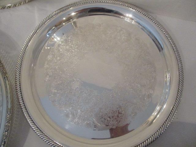 Five Silverplated Trays