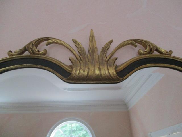 Ornate Double Arch Gold and Black Framed Beveled Mirror