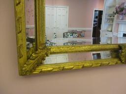 Elaborate Gold Framed Beveled Mirror