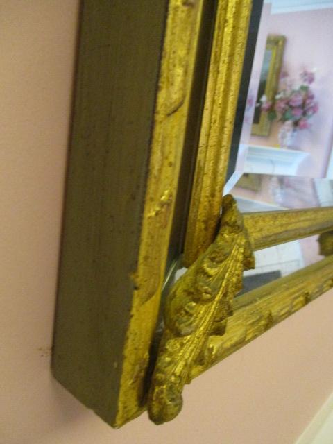 Elaborate Gold Framed Beveled Mirror