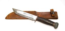 WWII Fighting Knife w/ Scabbard - RH PAL 36