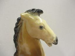 Vintage Chalk Ware Stallion TV Clock