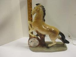 Vintage Chalk Ware Stallion TV Clock