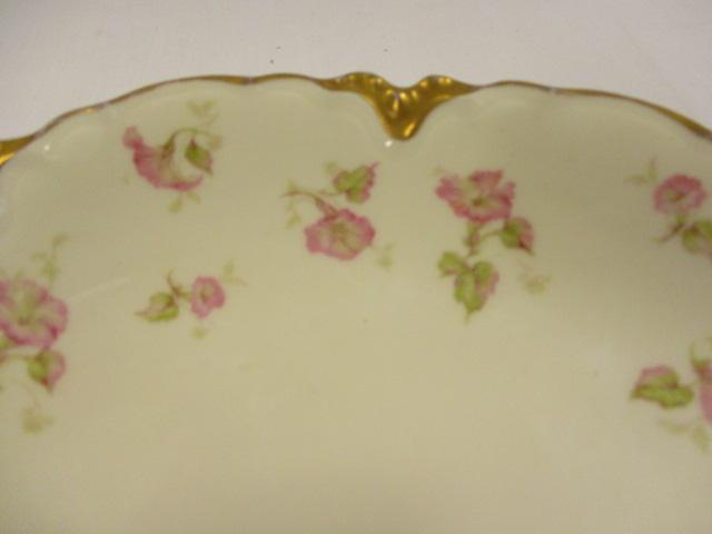 Haviland and Johnson Bros. Plates and Bowls and Clear Glass Divided Serving Tray