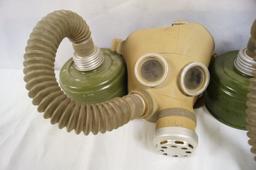 3 Vintage Soviet RUssian (PDF-D) USSR Civilian Child Gas Mask with Filters