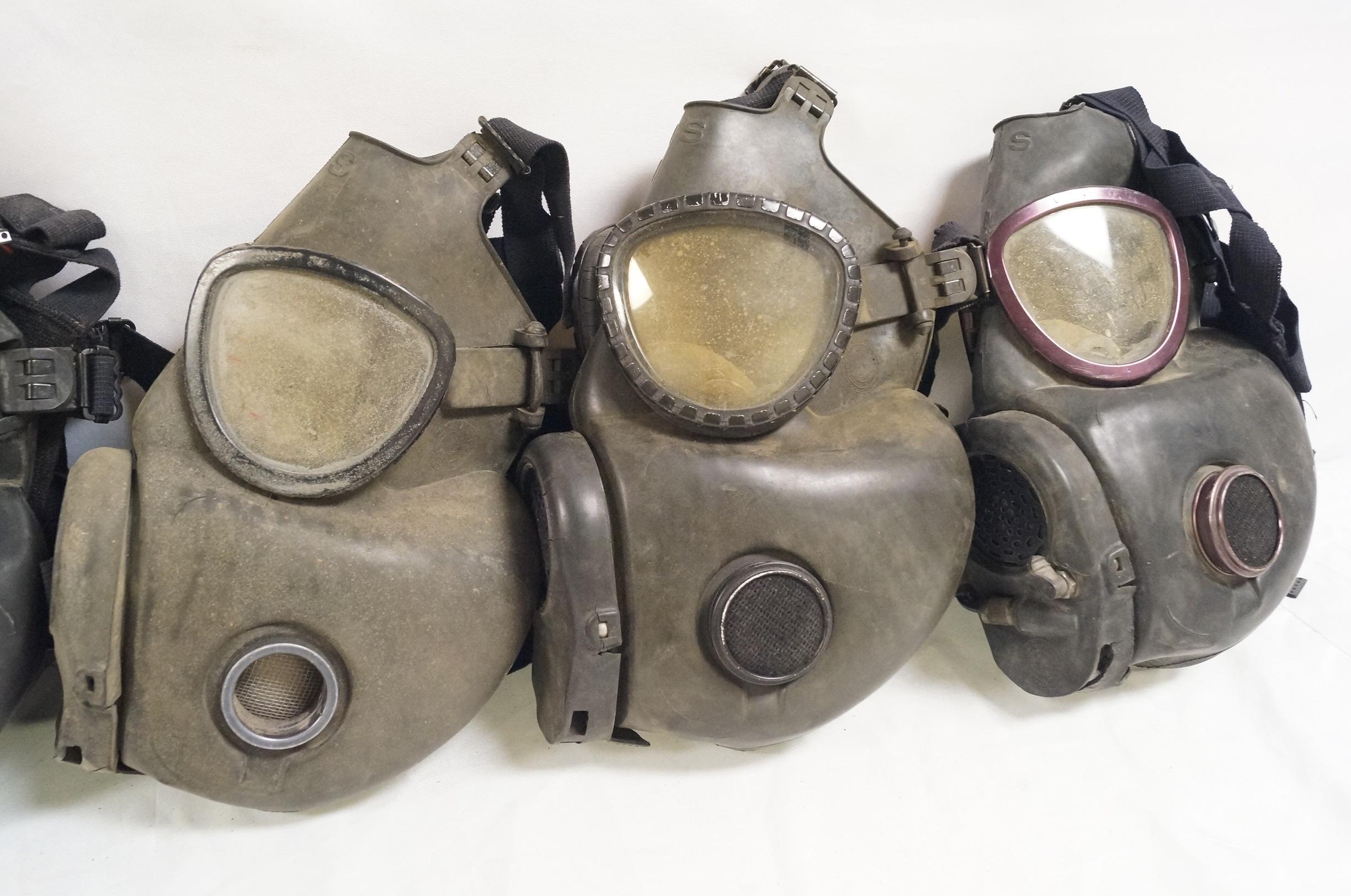 3 US M17 and 2 M17A1 & A2 Gas Masks