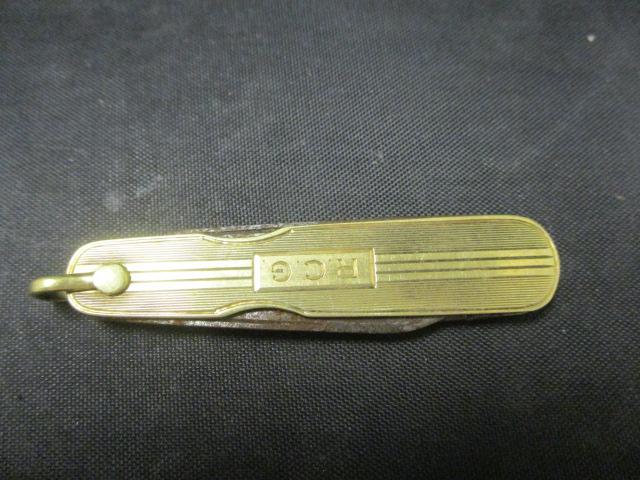 14k Gold Pocketknife- Engraved RCG