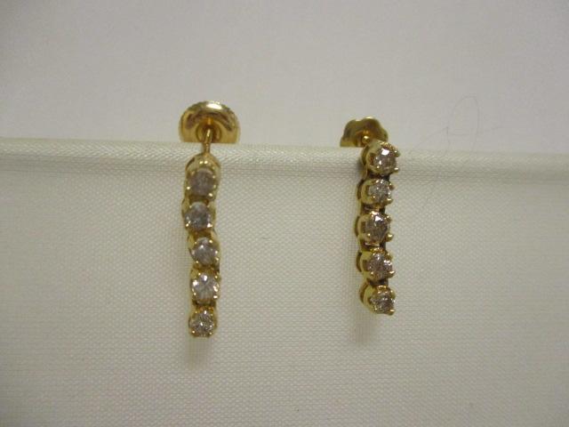 14k Gold  1/2 cttw Diamond Earrings