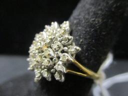 10k Gold Diamond Cluster Ring- Size 7