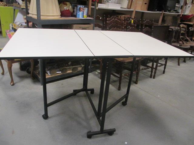 Metal Frame Gateleg Table with Laminate Top