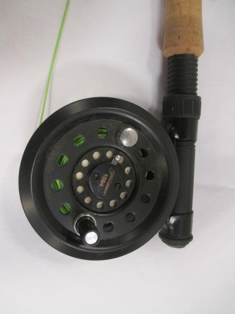 Pflueger Pflfy 8056 8' #5/6 Flyrod with #1094 Reel, Orvis Vest, Wood Net, and