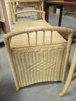 Vintage Wicker Cedar Lined Blanket Chest/Bench