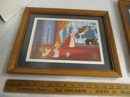 2 Framed/Matted Commemorative Disney Lithographs: Cinderella and Beauty and The Beast