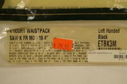 NIB Galco Gunleather - (2) Escort Waist Pack Holsters - Left Handed - ETBK3M/ETBK35A - See Pics