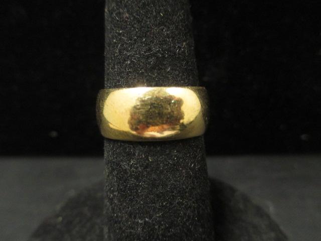 14k Gold Wide Band Ring- Size 6.5