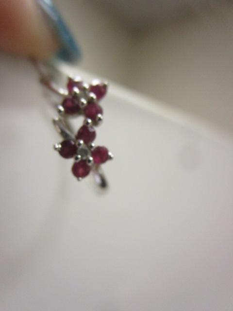 14k White Gold Ruby Earrings