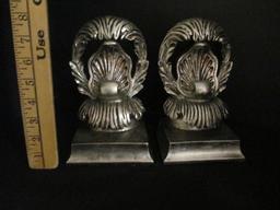 Decorative Silver Colored Bookends