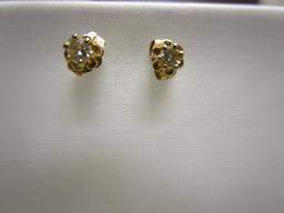 14k Gold Diamond Stud Earrings