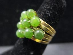 14k Gold Jade Ring- Size 5