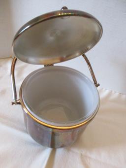 Silverplate Ice Bucket with Glass Insert