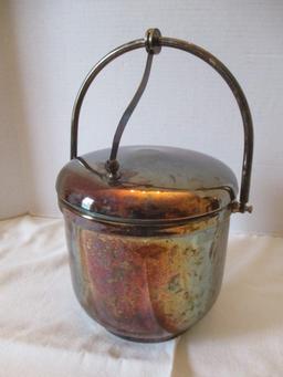 Silverplate Ice Bucket with Glass Insert