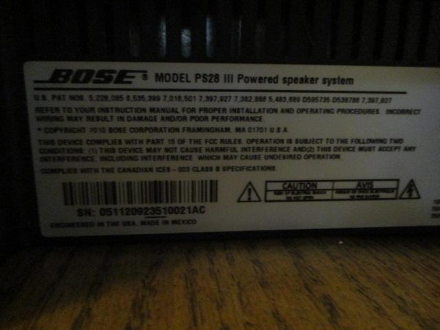 Bose Model PS28 III Powered Speaker System