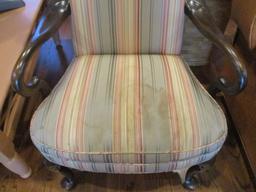 Striped Upholstery Armchair